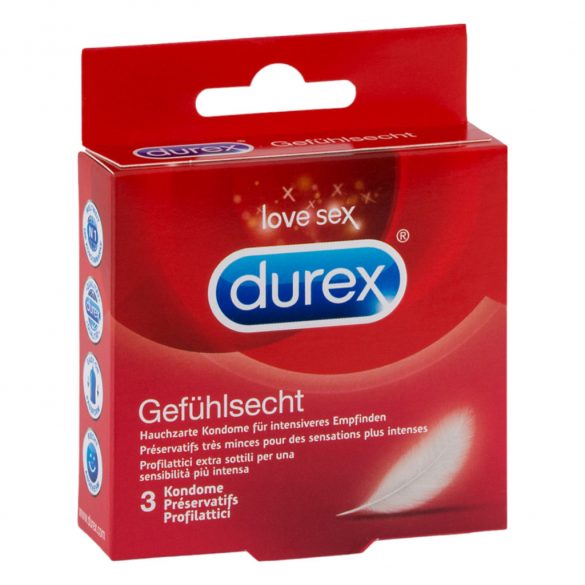 Durex Feel Thin - kondom z realističnim občutkom (3db) 