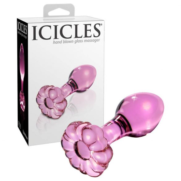 Icicles No. 48 - cvetoči stekleni analni stožec (roza) 