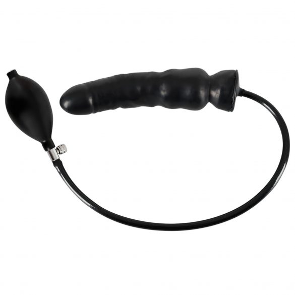 LATEX - napihljiv dildo (črn) 