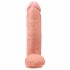 King Cock 12 testisov velik dildo (30 cm) - naravni 