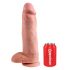 King Cock 12 testisov velik dildo (30 cm) - naravni 