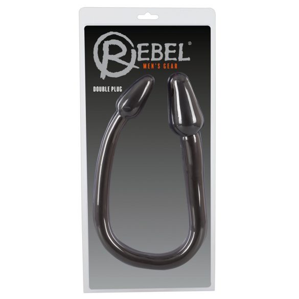 Rebel Double Plug - analni dildo z dvojnim stožcem (črn) 