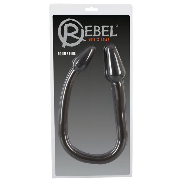 Rebel Double Plug - analni dildo z dvojnim stožcem (črn) 