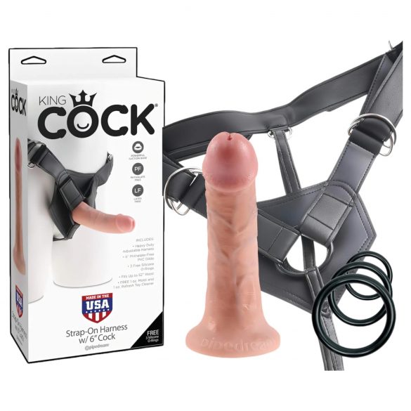 King Cock Strap-on 6 - strap-on dildo - naravni 