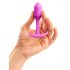 / b-vibe Snug Plug 1 - analni dildo z notranjo utežjo (55 g) - roza 