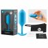 b-vibe Snug Plug 3 - analni dildo z dvojno kroglico (180g) - modri 