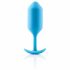 b-vibe Snug Plug 3 - analni dildo z dvojno kroglico (180g) - modri 