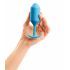 b-vibe Snug Plug 3 - analni dildo z dvojno kroglico (180g) - modri 