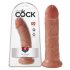 Dildo King Cock 8 (20 cm) - temno naraven 