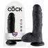 King Cock 8 jajčna dildo (20 cm) - črna