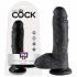 King Cock 8 jajčna dildo (20 cm) - črna