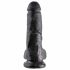 King Cock 8 jajčna dildo (20 cm) - črna