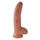 Kraljevski dildo s testisi 9 (23 cm) - rjavi