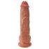 King Cock 10 testisov velik dildo (25 cm) - rjav 