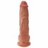 King Cock 10 testisov velik dildo (25 cm) - rjav 