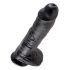 King Cock 10 dildo s testisi (25 cm) - črn 