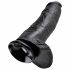 Kralj Čok 12 veliki dildo z moda (30 cm) - črni