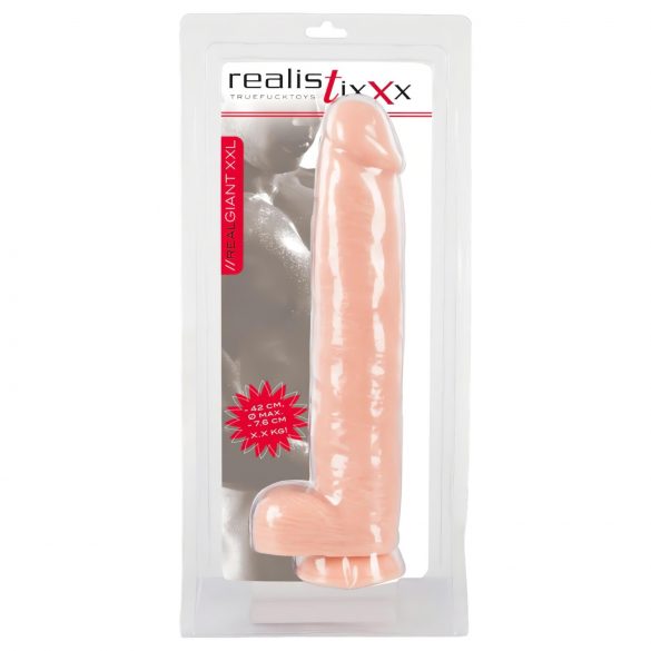 realistixxx Giant 3XL - realistični dildo (42 cm) - naraven