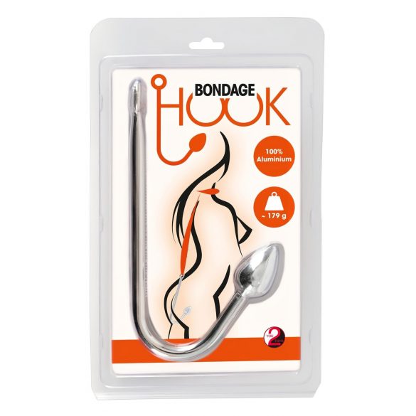 You2Toys - Kljuka za bondage - aluminijasta analna kljuka (179g) - srebrna 