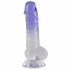 Crystal Clear - Testikularni dildo z nogami - 19,5 cm (prosojno vijoličen) 