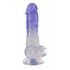 Crystal Clear - Testikularni dildo z nogami - 19,5 cm (prosojno vijoličen) 