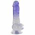 Crystal Clear - Testikularni dildo z nogami - 19,5 cm (prosojno vijoličen) 