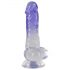 Crystal Clear - Testikularni dildo z nogami - 19,5 cm (prosojno vijoličen) 