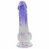 Crystal Clear - Testikularni dildo z nogami - 19,5 cm (prosojno vijoličen) 