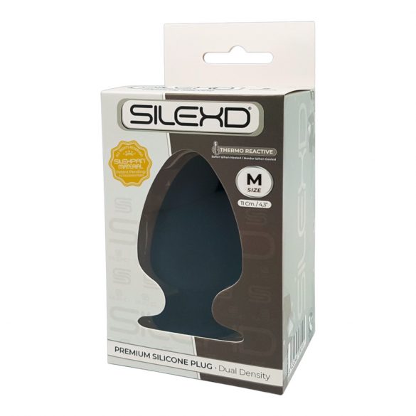 Silexd M - upogljivi analni dildo - 11 cm (črn) 