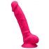 Silexd 7 - upogljivi, prijemalni, testisni dildo - 17,5 cm (roza) 