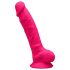 Silexd 7 - upogljivi, prijemalni, testisni dildo - 17,5 cm (roza) 