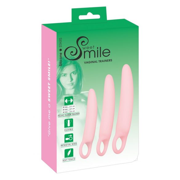 SMILE - Vaginalni trenažerji - komplet vibratorjev - roza (3 kosi) 