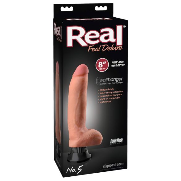 Real Feel Deluxe No.5 - vibrator za moda (naravni) 