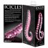 Icicles št. 24 - rebrast stekleni dildo z jezikom (roza)