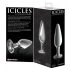 Icicles No. 26 - stožčasti stekleni analni dildo (prosojen) 