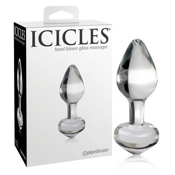 Icicles No. 44 - stožčasti, stekleni analni dildo (prozoren)