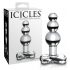 Icicles No. 47 - stekleni analni dildo s trojnimi kroglicami (prosojen) 