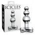 Icicles No. 47 - trojni biserni stekleni analni dildo (prosojen)