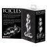 Icicles No. 47 - stekleni analni dildo s trojnimi kroglicami (prosojen) 