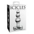 Icicles No. 47 - trojni biserni stekleni analni dildo (prosojen)