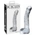 Icicles No. 61 - steklen dildo s penisom (prosojen) 