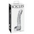 Icicles št. 61 - stekleni dildo s testisi in penisom (prozoren)