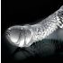 Icicles št. 61 - stekleni dildo s testisi in penisom (prozoren)