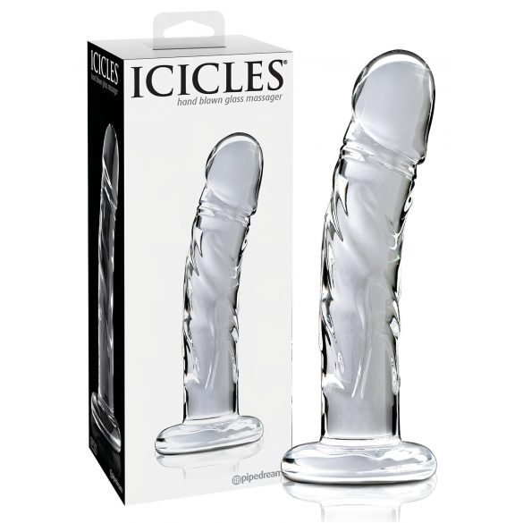 Icicles No. 62 - stekleni dildo s penisom (prosojen)