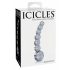 Icicles No. 66 - ukrivljen, krogličast, stekleni dildo (prosojen)