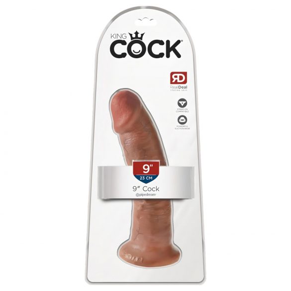 King Cock 9 - prisesna realistična dildo (23 cm) - temna naravna