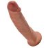 King Cock 9 - dildo z objemko (23 cm) - temno naraven 