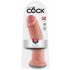 King Cock 10 - velik dildo z objemko (25 cm) - naravni 