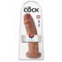 King Cock 10 - velik dildo z objemko (25 cm) - temno naraven 