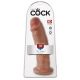 King Cock 10 - velik dildo z objemko (25 cm) - temno naraven 